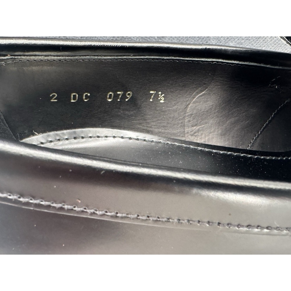 Prada Men's Black Leather Loafers 2DC079 Spazzolato Fumé Size 7.5 Made in Italy - Picture 7 of 12